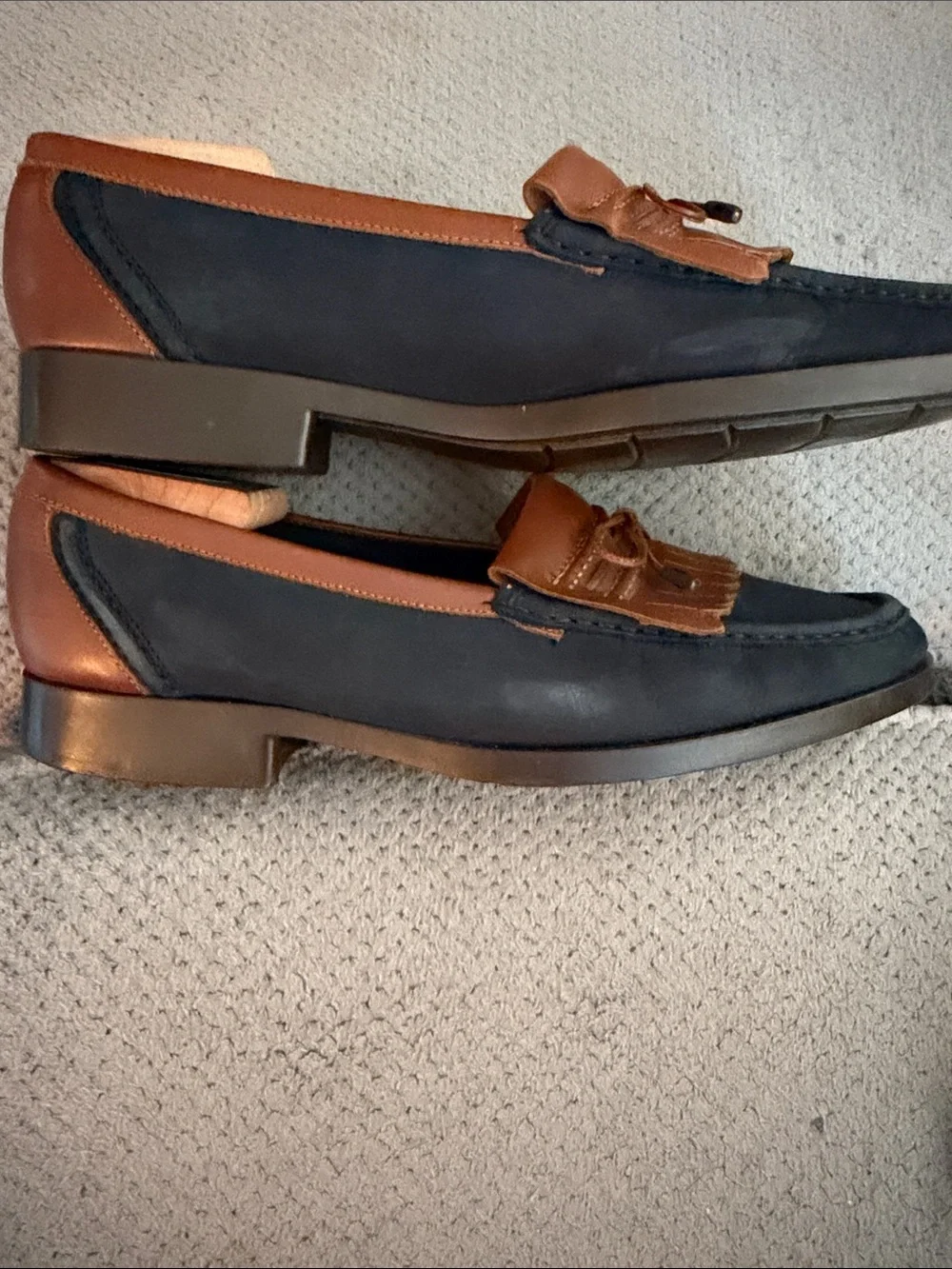Bally Men's Two-Tone Leather Kiltie Loafers - Brown/Black